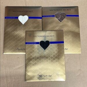 Lot of 3 Vintage Victorias Secret Lace Top Thigh Highs Small